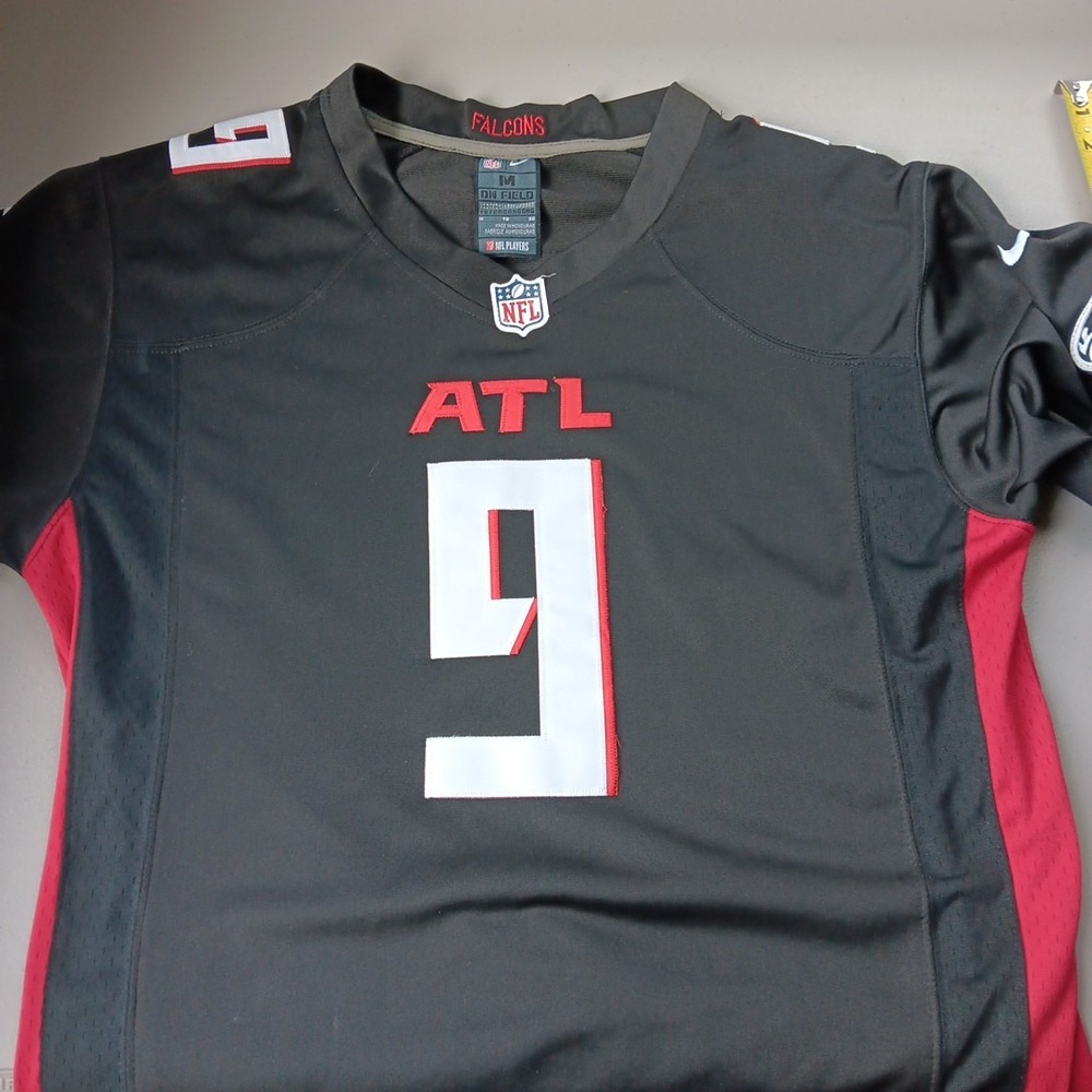 NFL Atlanta Falcons Jersey MEDIUM Desmond Ridder Nike On Field Player Black Red - Picture 5 of 8